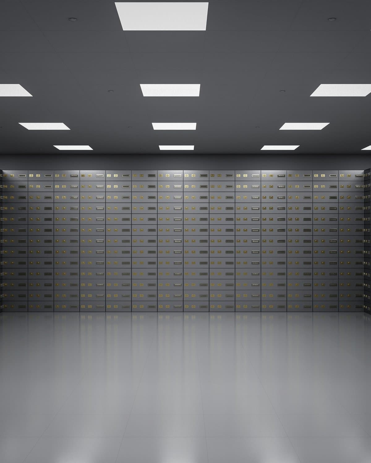 Bank vault safe deposit boxes